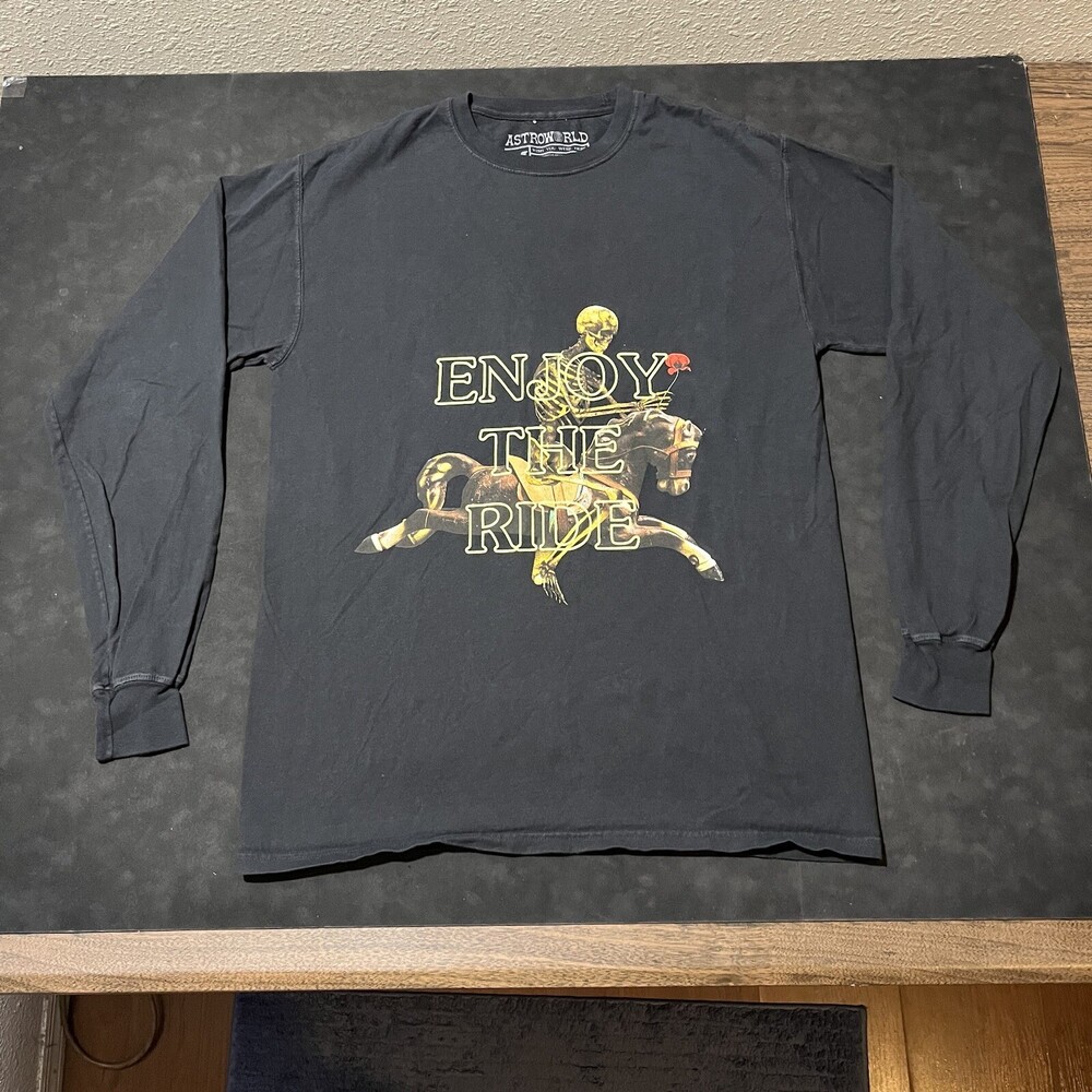 Astroworld Travis Scott Tour Shirt Enjoy The Ride Cactus Jack 2018 Rap Tee RARE
